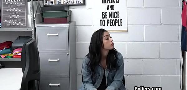  Fucking thicc Latina teen thief at the office